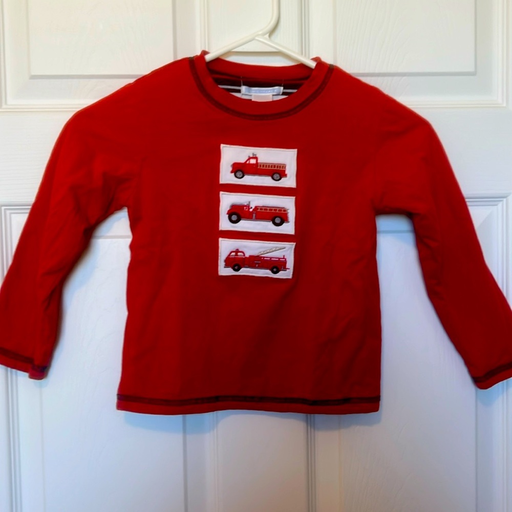 Janie & Jack Firetruck shirt Red Size 3